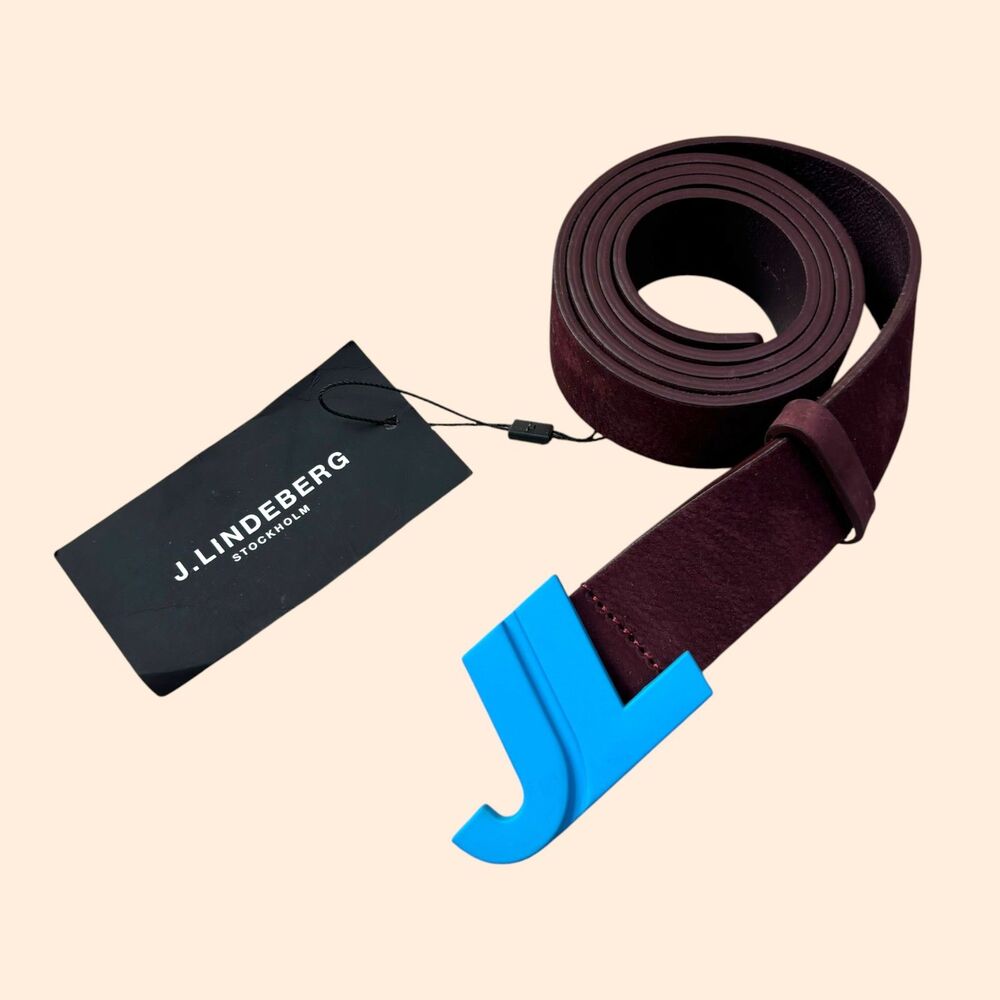 J Lindeberg Iconic Leather Belt Mocha